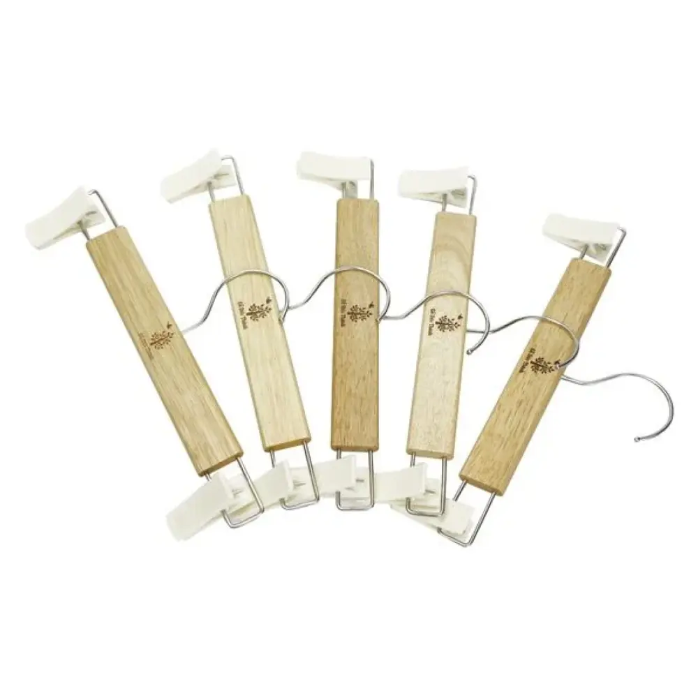 Bộ 5 Cái Máng Quần Có 2 Kẹp Nhựa, Dài, Pants Hangers with Clips (33.5 x 14.5 x 1.2cm) - GO DUC THANH